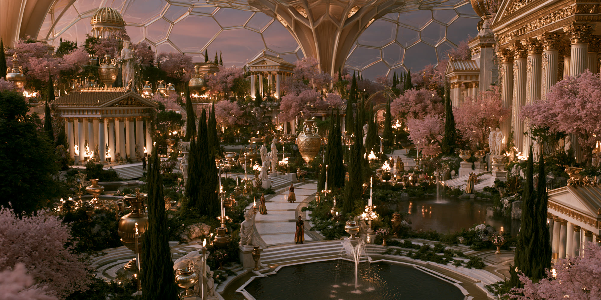 The imperial gardens of Olygon at golden hour